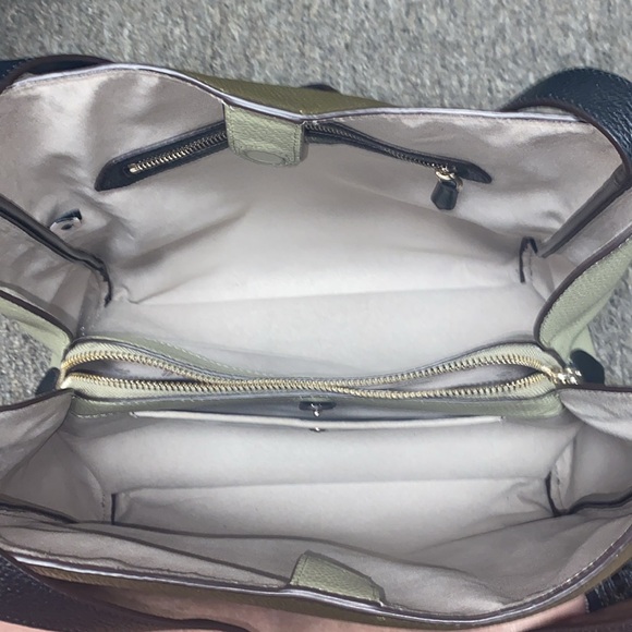 Kate Spade COLOR BLOCK LEATHER Green and Black Shoulder Bag PERFECT - Picture 6 of 7